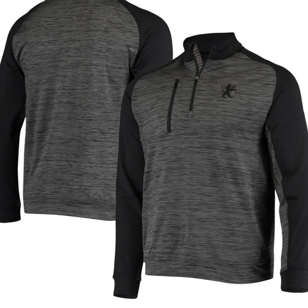 Men's Sacramento Kings Levelwear Charcoal Rampart Raglan Quarter-Zip Jacket